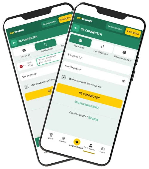 S'inscrire à Betwinner depuis l'application mobile
